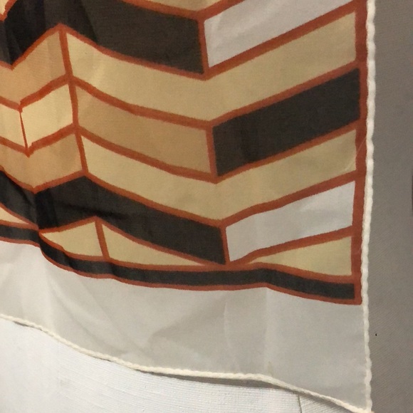 Gorgeous Vintage Scarf-Sheer-43x13-Earth Tones - Picture 3 of 12